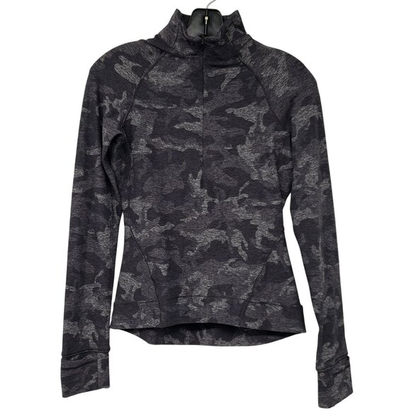 Lululemon Outrun the Elements 1/2 Zip Gray Camo Pullover Rulu Fabric Workout Top - Picture 2 of 12